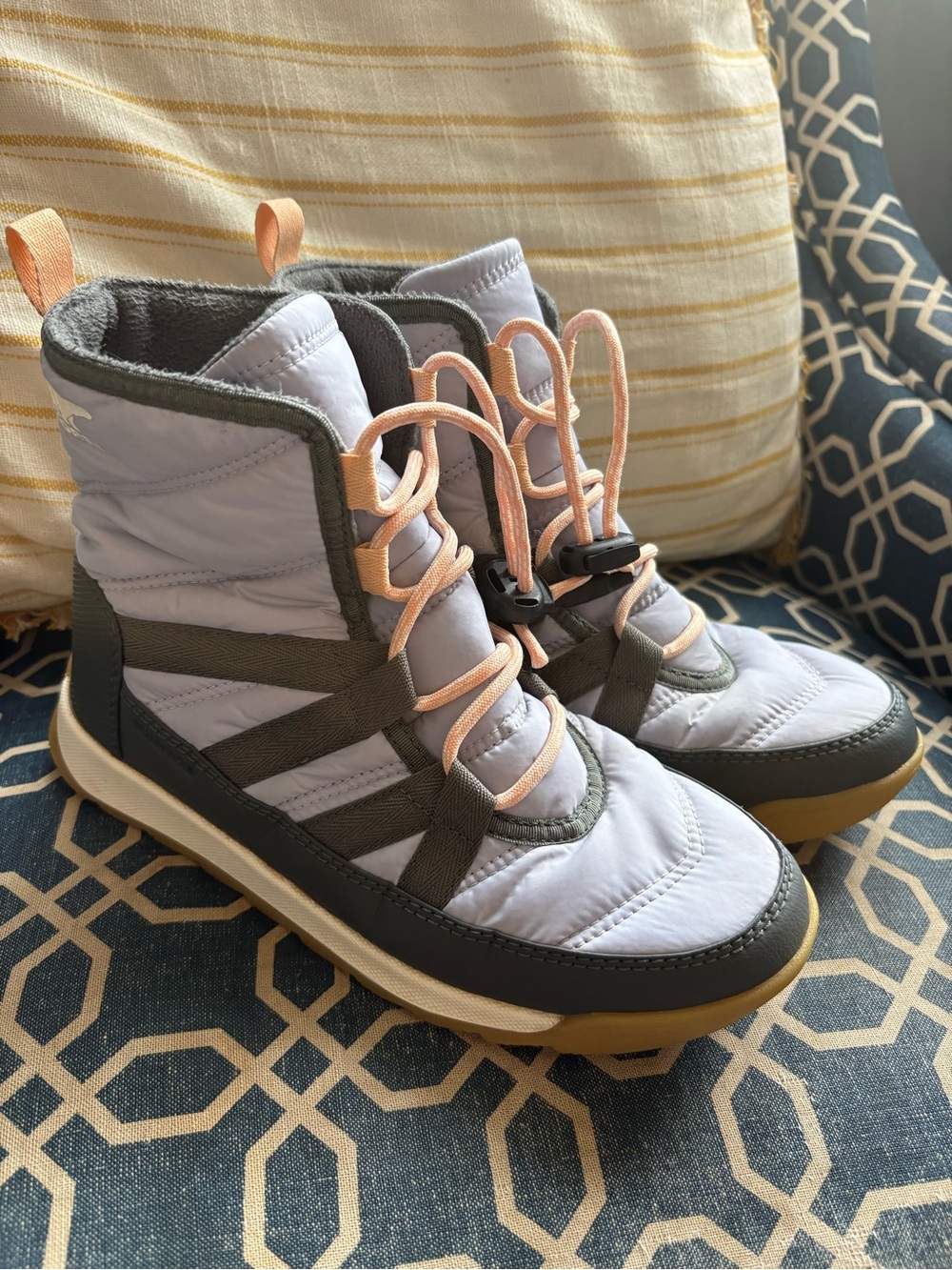 Sorel Women's Lavender and Peach Winter Lace-Up Boots